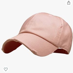 Distressed Baseball Hat - Rose Pink